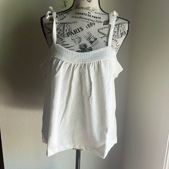 MADEWELL Crosshatch Tie-Strap Tank Top ivory L - Picture 4 of 9